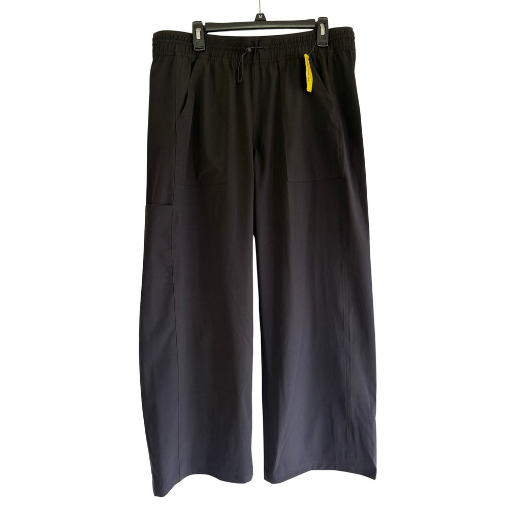 Avia FeatherStretch Women Black Wide Leg Cargo Pants Size L 12-14 AV17HQ024179